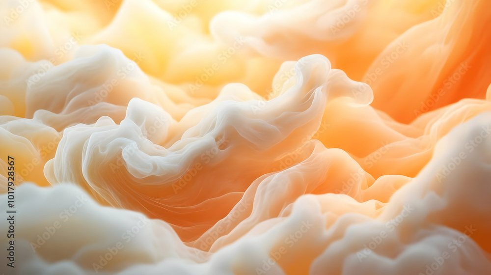 Abstract Orange and White Swirling Texture.