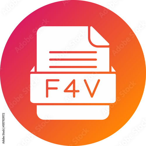 F4V File Format Vector Icon Design
