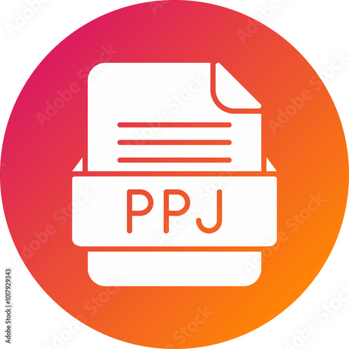 PPJ File Format Vector Icon Design