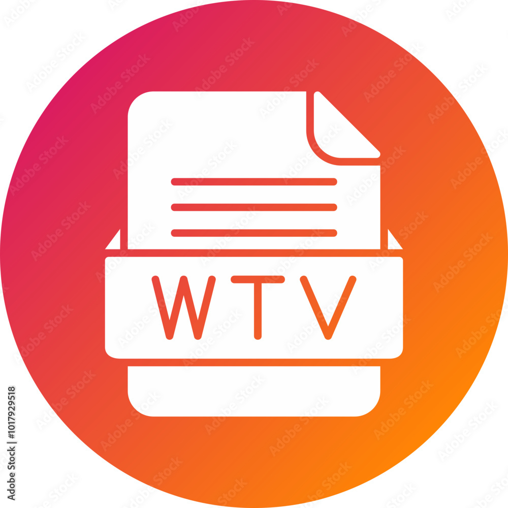 WTV File Format Vector Icon Design WTV File Format Vector Icon Design