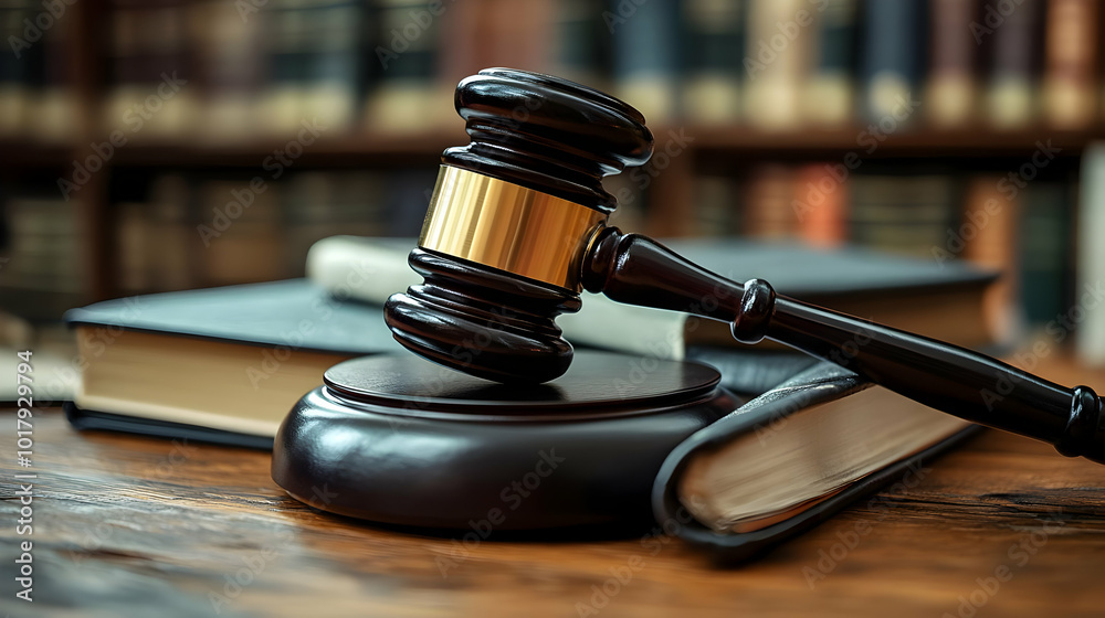 A gavel resting on legal books, symbolizing justice and law. A gavel resting on legal books, symbolizing justice and law.