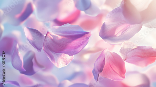 Floating Pink and Purple Petals in Soft Light