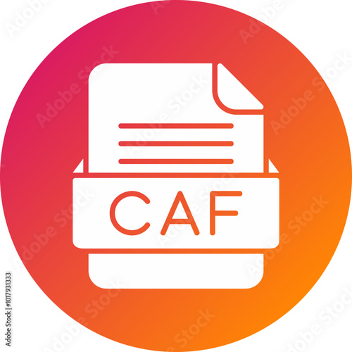 CAF File Format Vector Icon Design