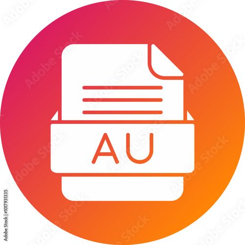 AU File Format Vector Icon Design