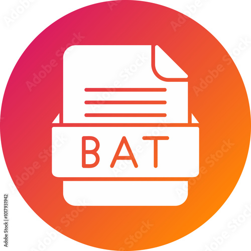 BAT File Format Vector Icon Design