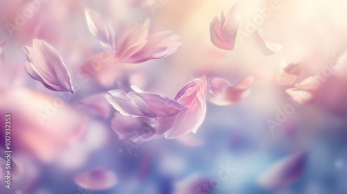 Softly Falling Pink Petals in Pastel Hues