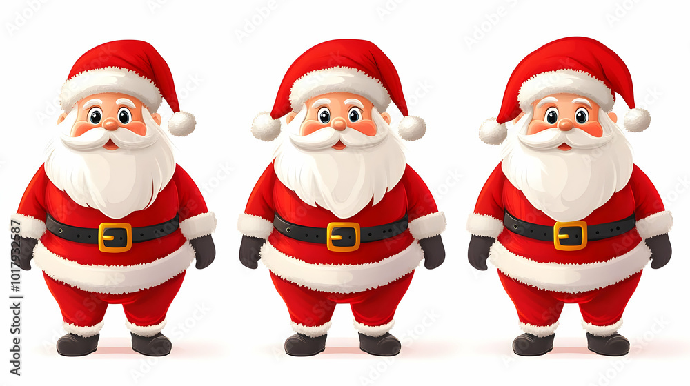 Three Cartoon Santa Clauses. Three Cartoon Santa Clauses.