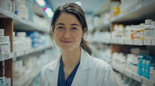 Cheerful Pharmacist working at the drugstore Free Download Cheerful Pharmacist working at the drugstore - GFXLoad