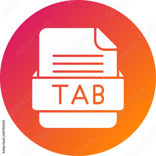 TAB File Format Vector Icon Design