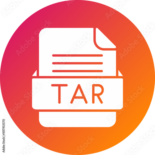 TAR File Format Vector Icon Design