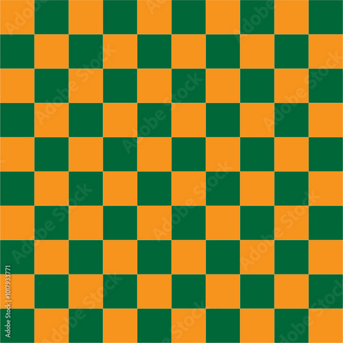37 Dark Green And Mustard Seamless Check Pattern
