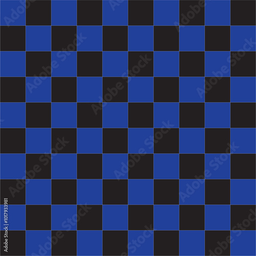 42 Black And Blue Seamless Check Pattern