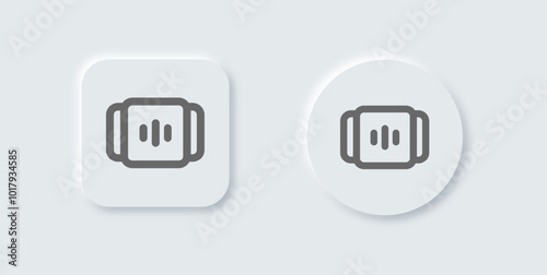 Episode line icon in neomorphic design style. Series signs vector illustration.