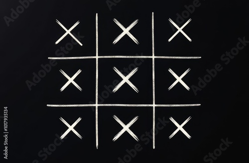 crosses on a black background. Business concept