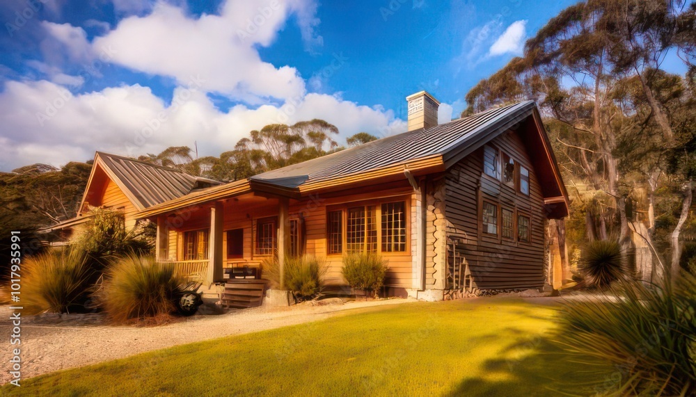Naklejka premium Luxurious Wooden Country House near -Wilsons Promontory- South Australia. Holiday home