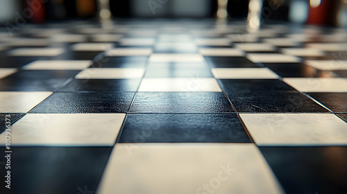 Black and White Checkerboard Floor.