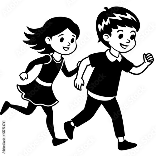 children running