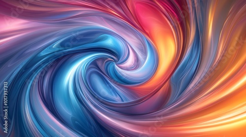 Dynamic abstract design featuring a mesmerizing swirl of vibrant colors blending harmoniously, capturing movement and creativity in a stunning visual art representation.