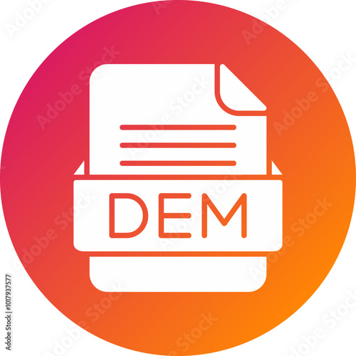 DEM File Format Vector Icon Design