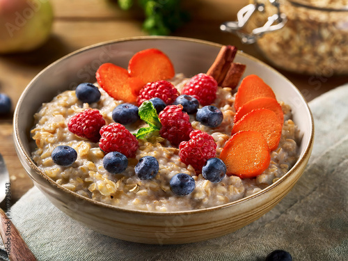 Healthy cereal bowl with fruits