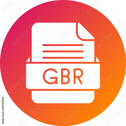 GBR File Format Vector Icon Design