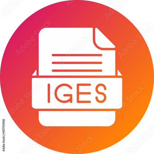 IGES File Format Vector Icon Design