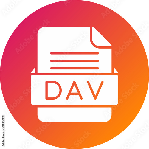 DAV File Format Vector Icon Design