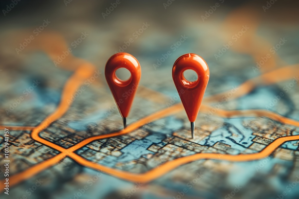 Digital Map Pins Showcasing Technology and Innovation in Logistics and Navigation Digital Map Pins Showcasing Technology and Innovation in Logistics and Navigation