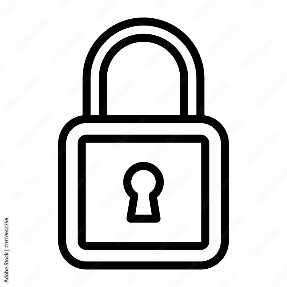 Padlock Vector Line Icon Design Padlock Vector Line Icon Design