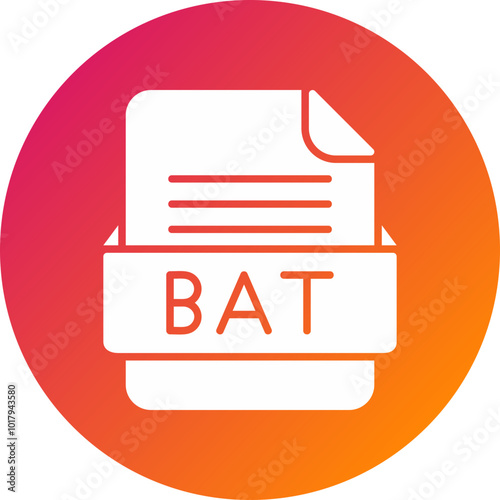 BAT File Format Vector Icon Design