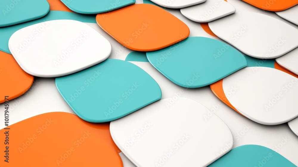 Teal and Coral Overlapping Squares with Soft Focus Depth Teal and Coral Overlapping Squares with Soft Focus Depth