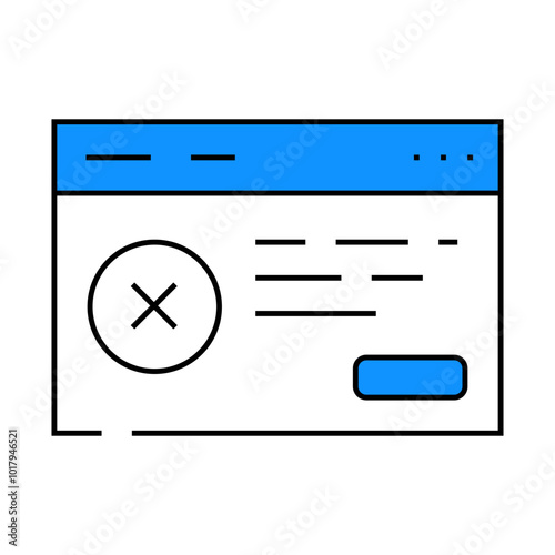 certificate disapprove line icon vector. certificate disapprove sign. isolated symbol illustration