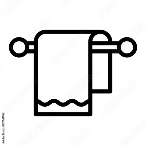Towel Vector Line Icon Design