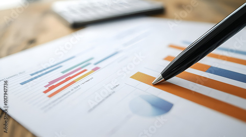 yearly financial report chart with years data statis Modern chart background ai generative