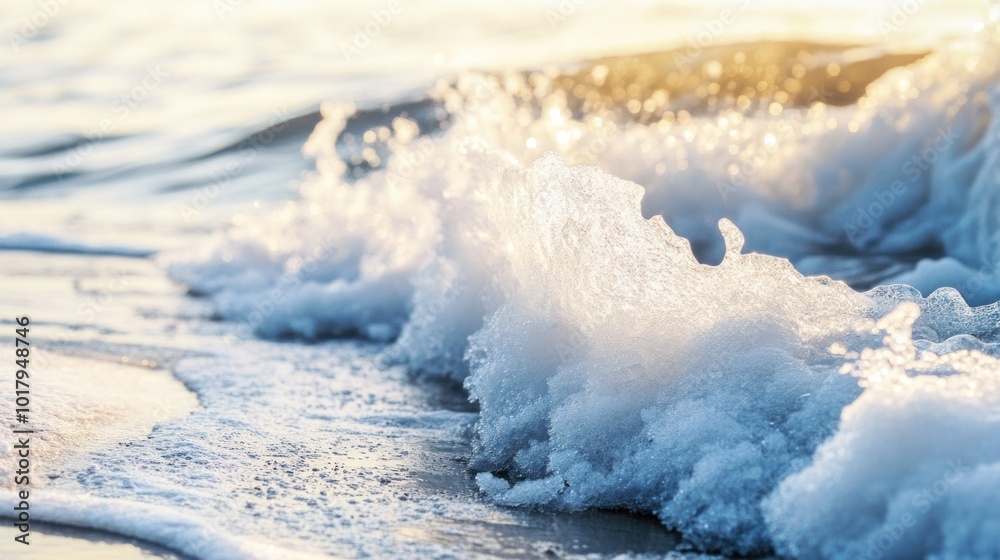 icy waves crashing against a frozen shore icy waves crashing against a frozen shore
