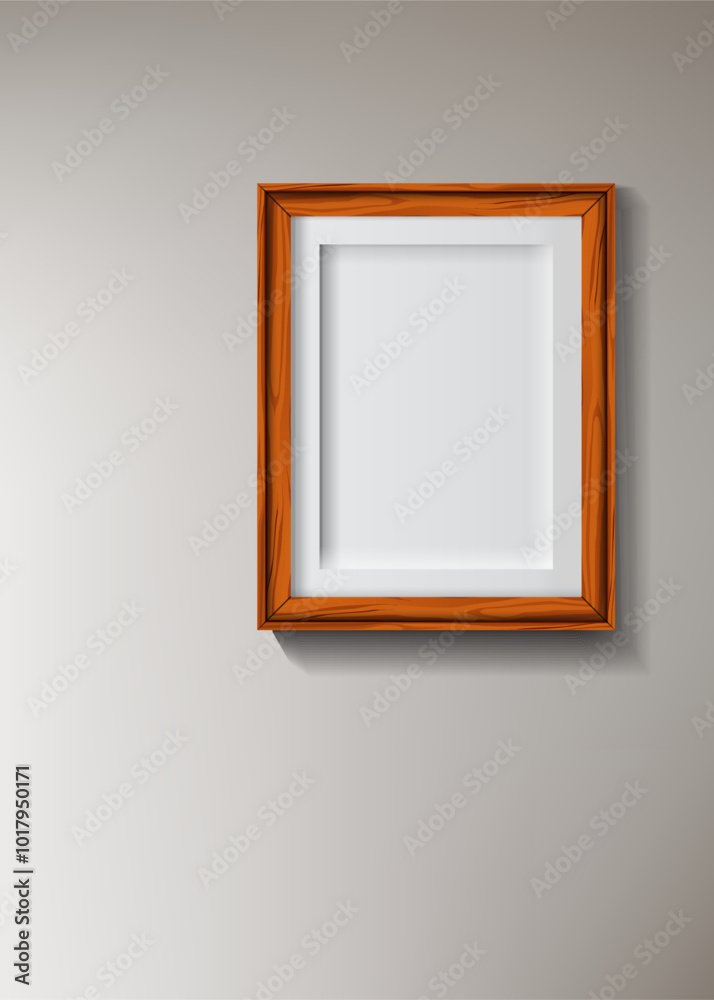 Wooden frame on gray background for decoration Wooden frame on gray background for decoration