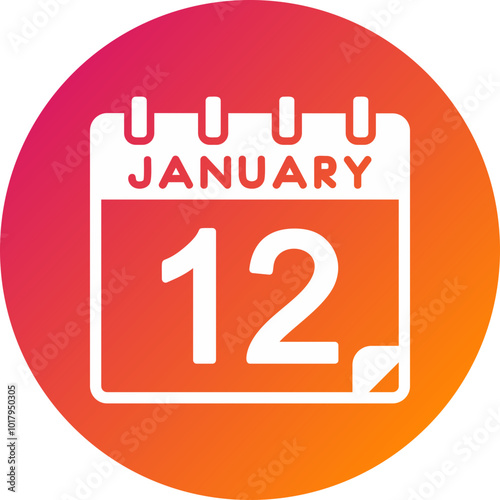 12 January Vector Icon Design