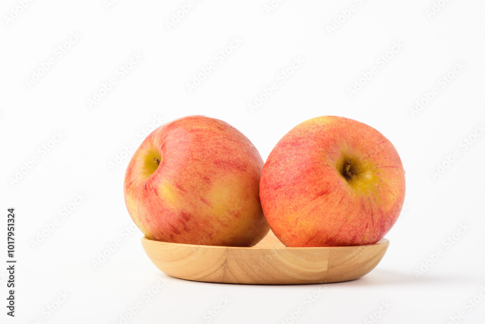 Fresh ripe apple with tiny water drops on white background Fresh ripe apple with tiny water drops on white background