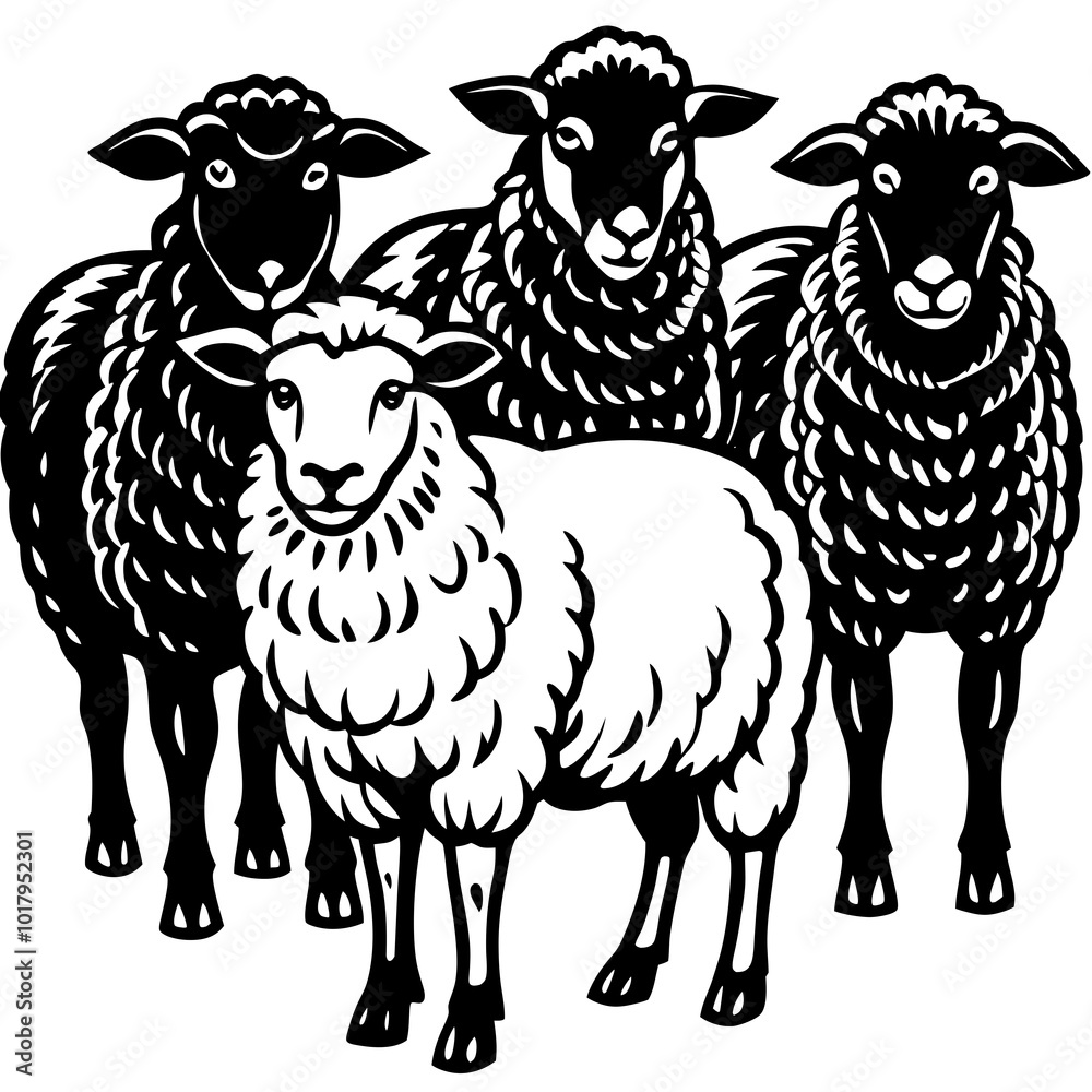 Fototapeta premium set of sheep