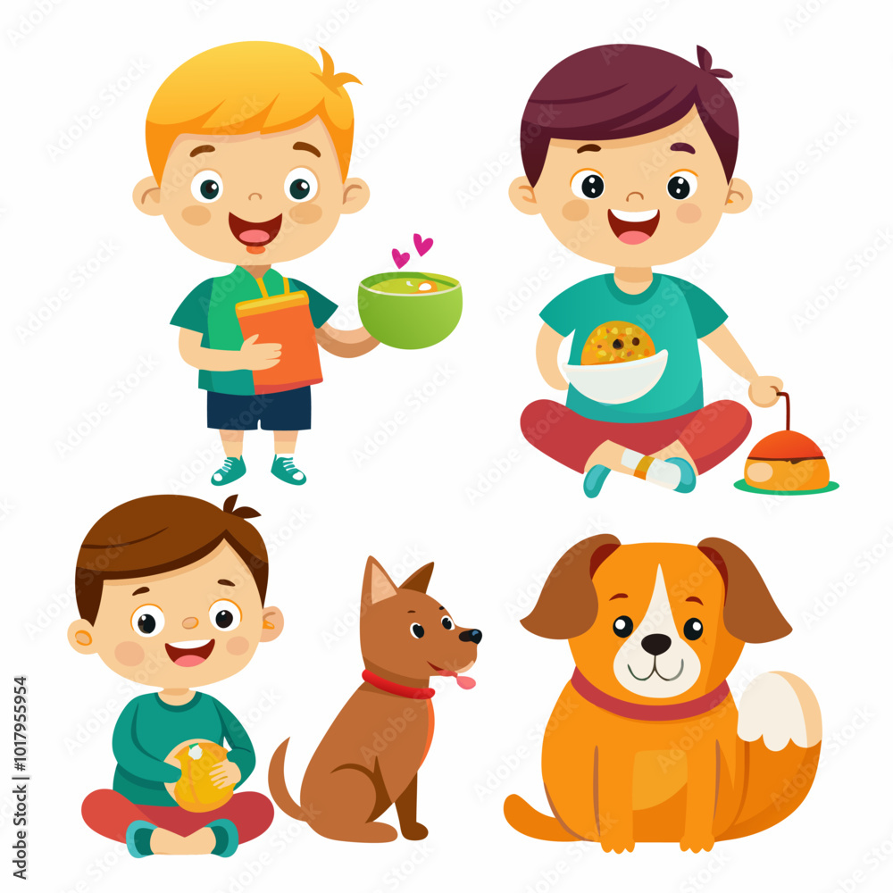 3D Child Feeding a Pet on White Background - Heartwarming EPS Design 3D Child Feeding a Pet on White Background - Heartwarming EPS Design