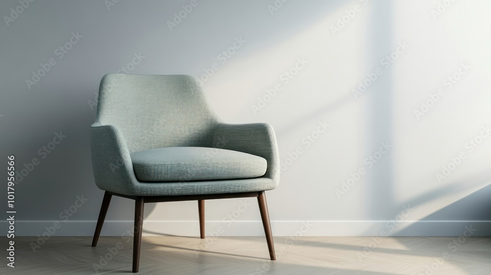 Fototapeta premium Stylish Modern Armchair in a Minimalist Setting Enhancing Your Living Space