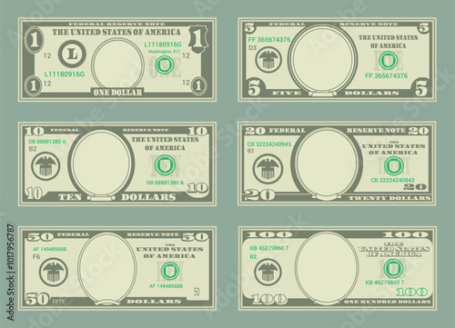 US Dollars banknote - American dollar bill cash money isolated on background