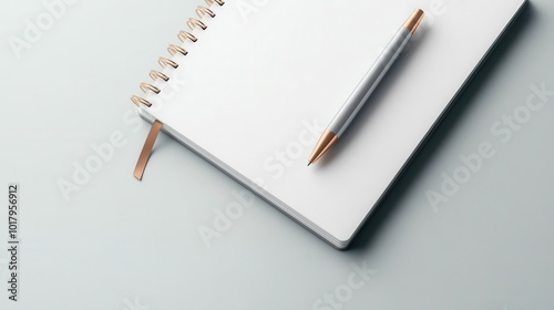 Wallpaper Mural A clean and minimalistic notebook with a sleek pen on a soft pastel background, perfect for note-taking or journaling. Torontodigital.ca