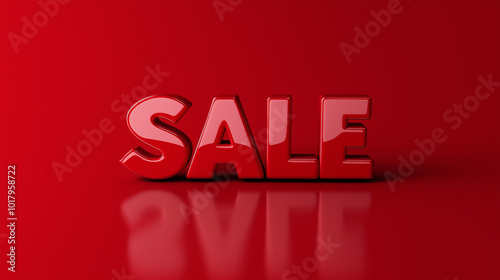 Red SALE text on polished red background

