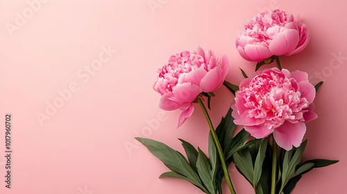 Wallpaper Mural Pink Peonies on a Pink Background. Torontodigital.ca