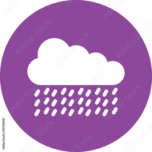 Heavy rain glyph circle icon