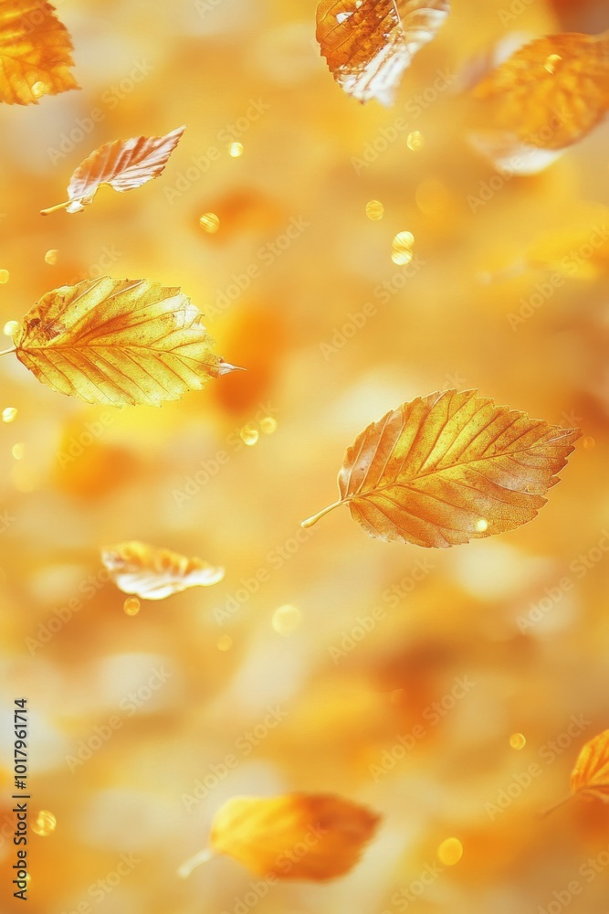 Φωτογραφία Golden autumn leaves glistening in the sun during a peaceful afternoon in the pa