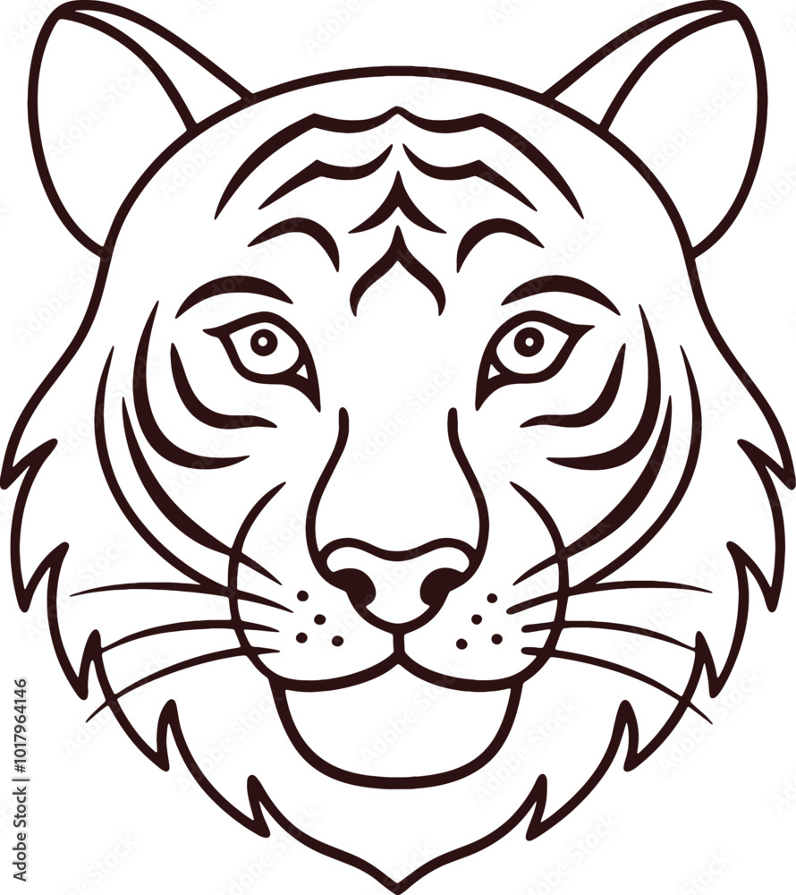 Obraz premium Tiger head icon silhouette vector illustration