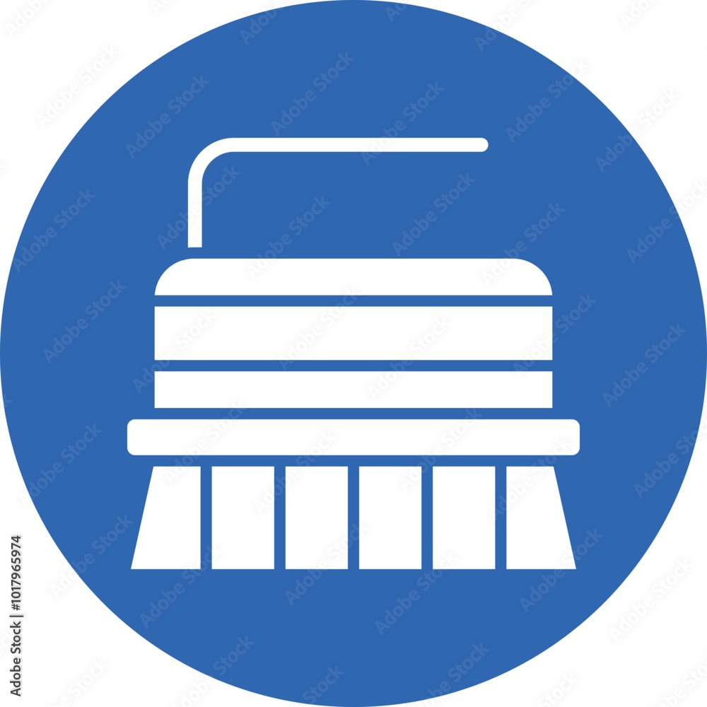 Cleaning brush glyph circle icon Cleaning brush glyph circle icon