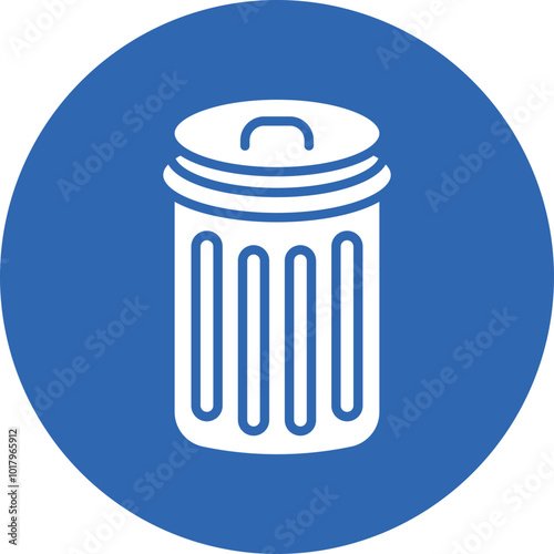 Trash can glyph circle icon